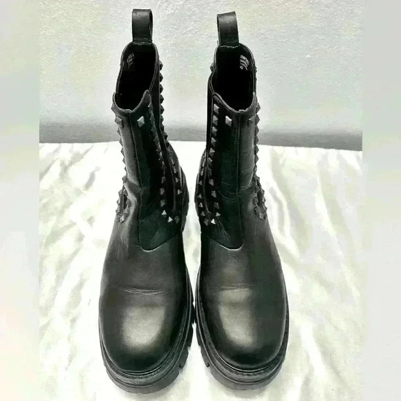 ASH Lenny‎ Studs Black Leather Chelsea Boot Size 40 - Picture 10 of 13
